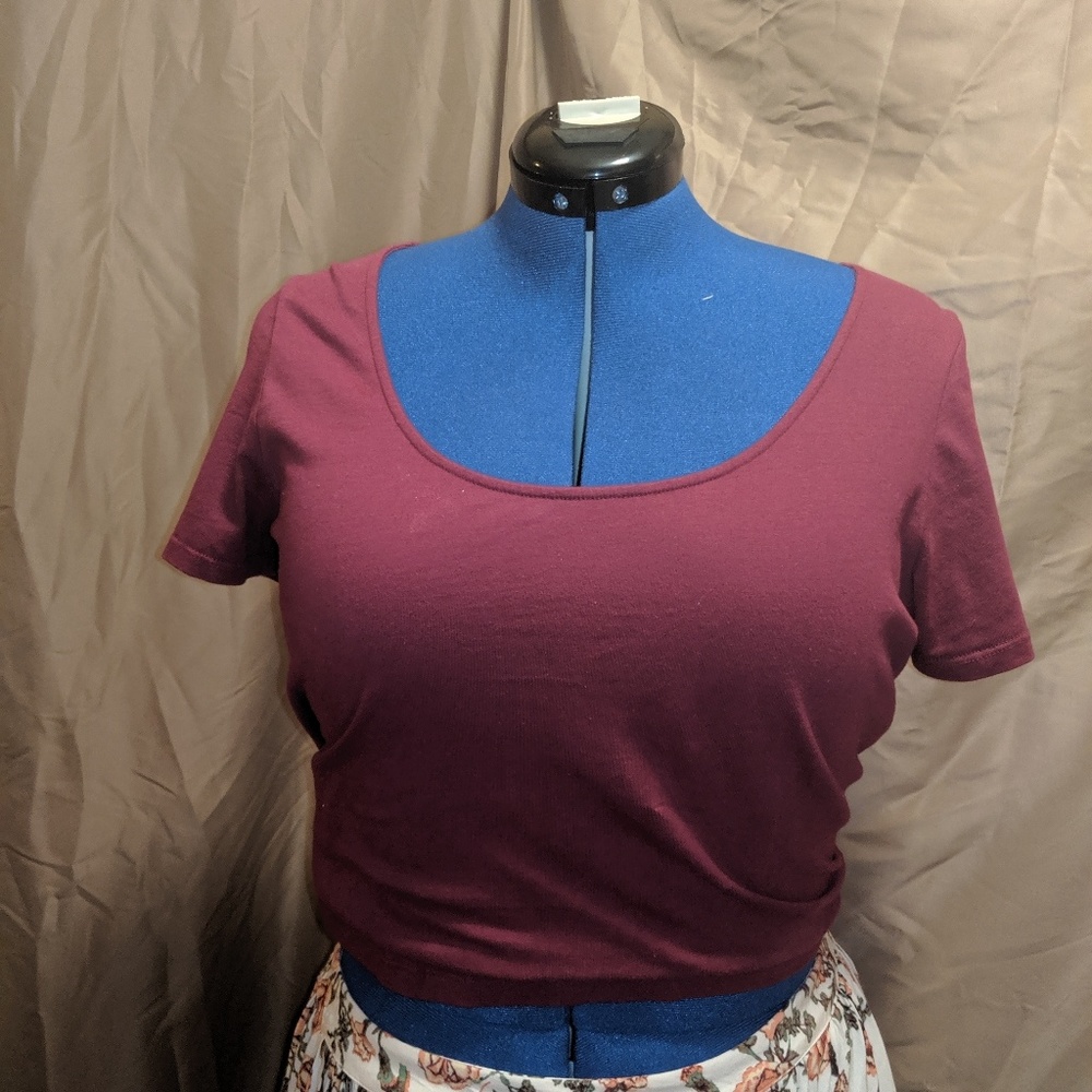 Burgundy Crop Top